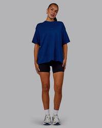 Woman wearing Go-To Modal Oversized Tee - Midnight Blue