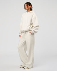 Woman wearing Go-To Oversized Hoodie - Silver Marl | Model:Bianca | Size:S
