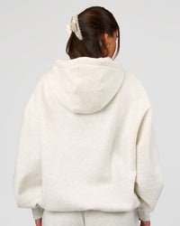 Woman wearing Go-To Oversized Hoodie - Silver Marl | Model:Bianca | Size:S