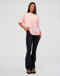 Woman wearing Go-To FLXCotton Oversized Tee - Marshmallow-White | Model:Bianca | Size:S