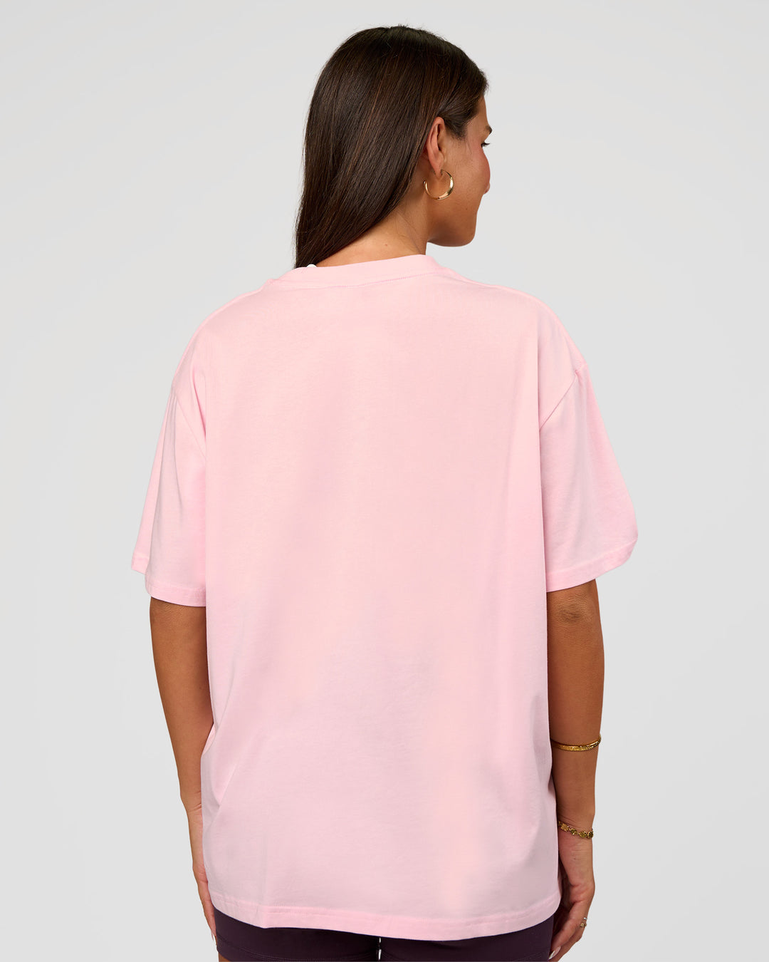 Woman wearing Go-To FLXCotton Oversized Tee - Marshmallow-White | Model:Bianca | Size:S