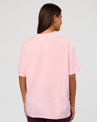Woman wearing Go-To FLXCotton Oversized Tee - Marshmallow-White | Model:Bianca | Size:S