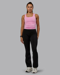 Woman wearing Ignite Scrunch Side Tank - Bubblegum