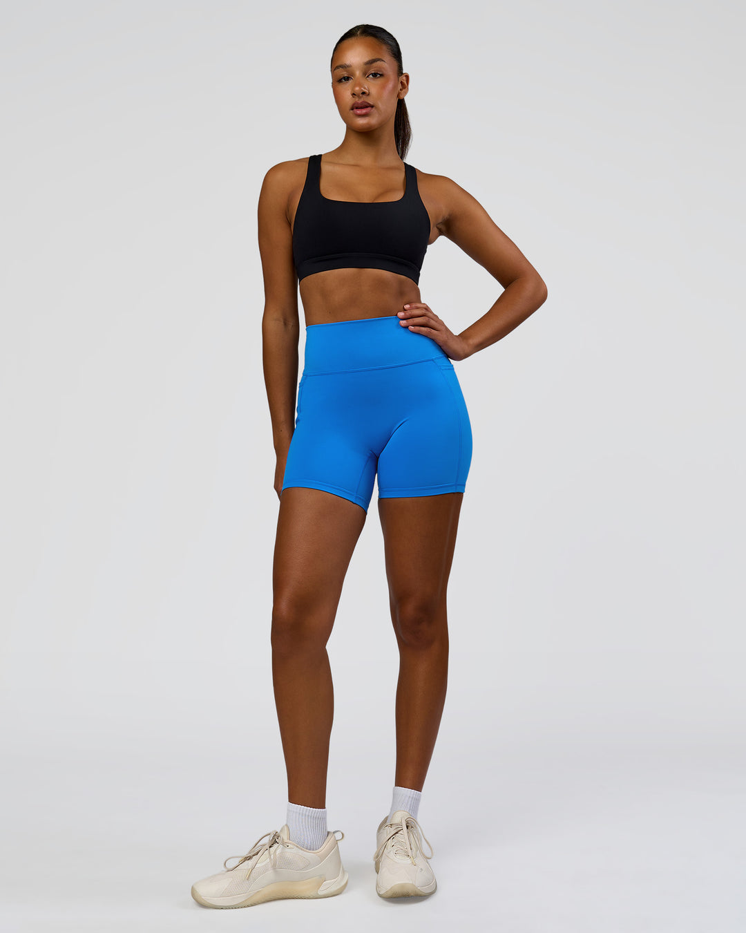 Model wearing Limitless Sports Bra - Black | Model:Rosie | Size:S