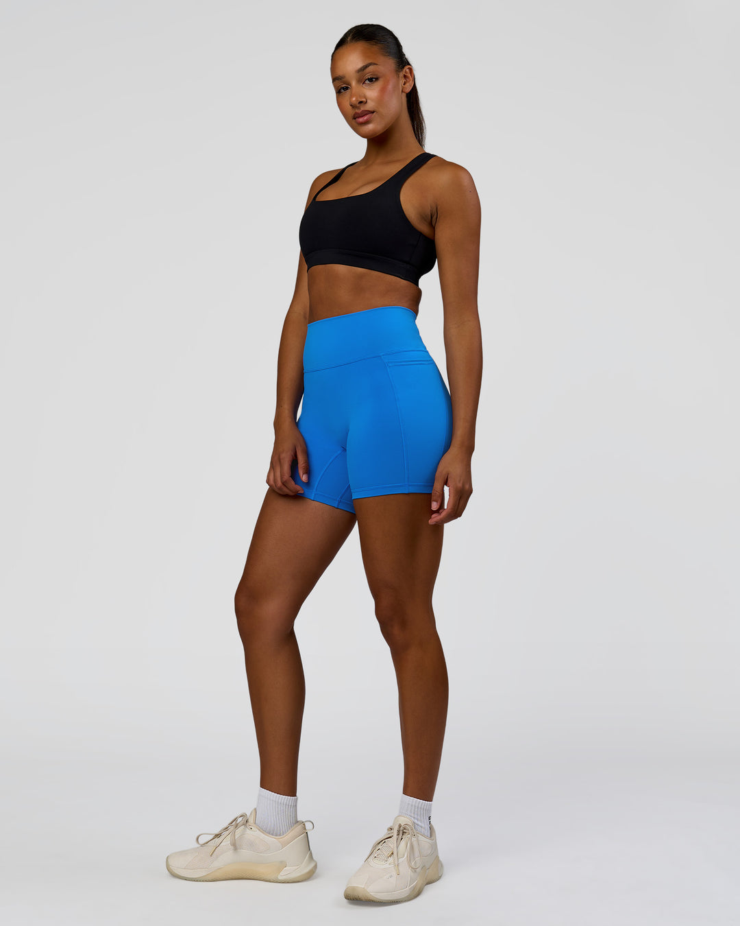 Model wearing Limitless Sports Bra - Black | Model:Rosie | Size:S