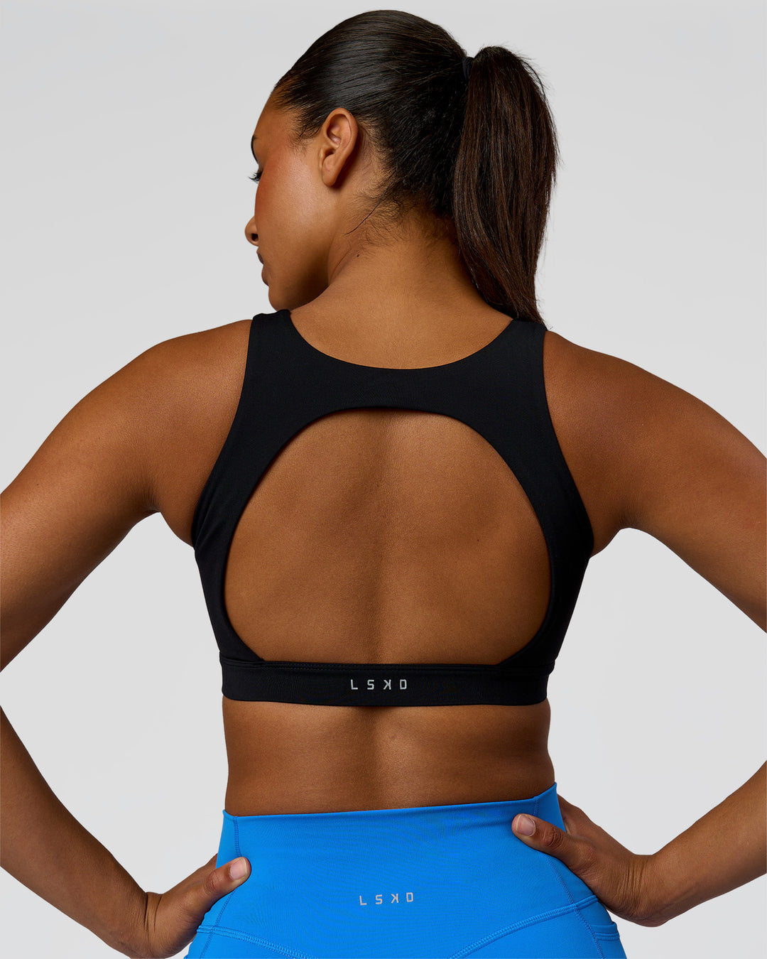 Model wearing Limitless Sports Bra - Black | Model:Rosie | Size:S
