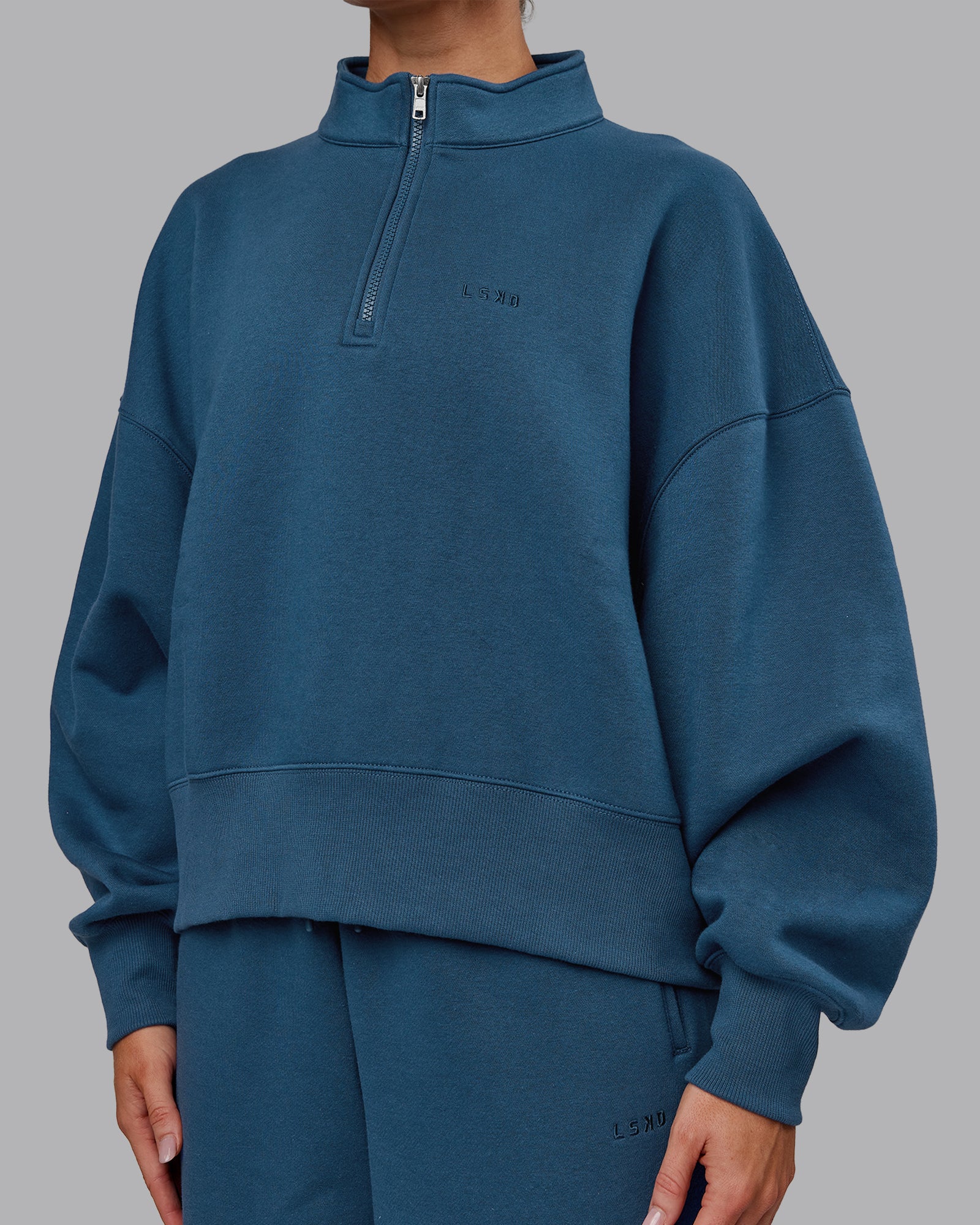 MVP 1/2 Zip Oversized Sweater - Indigo | LSKD