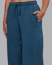 Woman wearing MVP Oversized Slouchy Fit Track Pant - Indigo | Model:Paris | Size:S