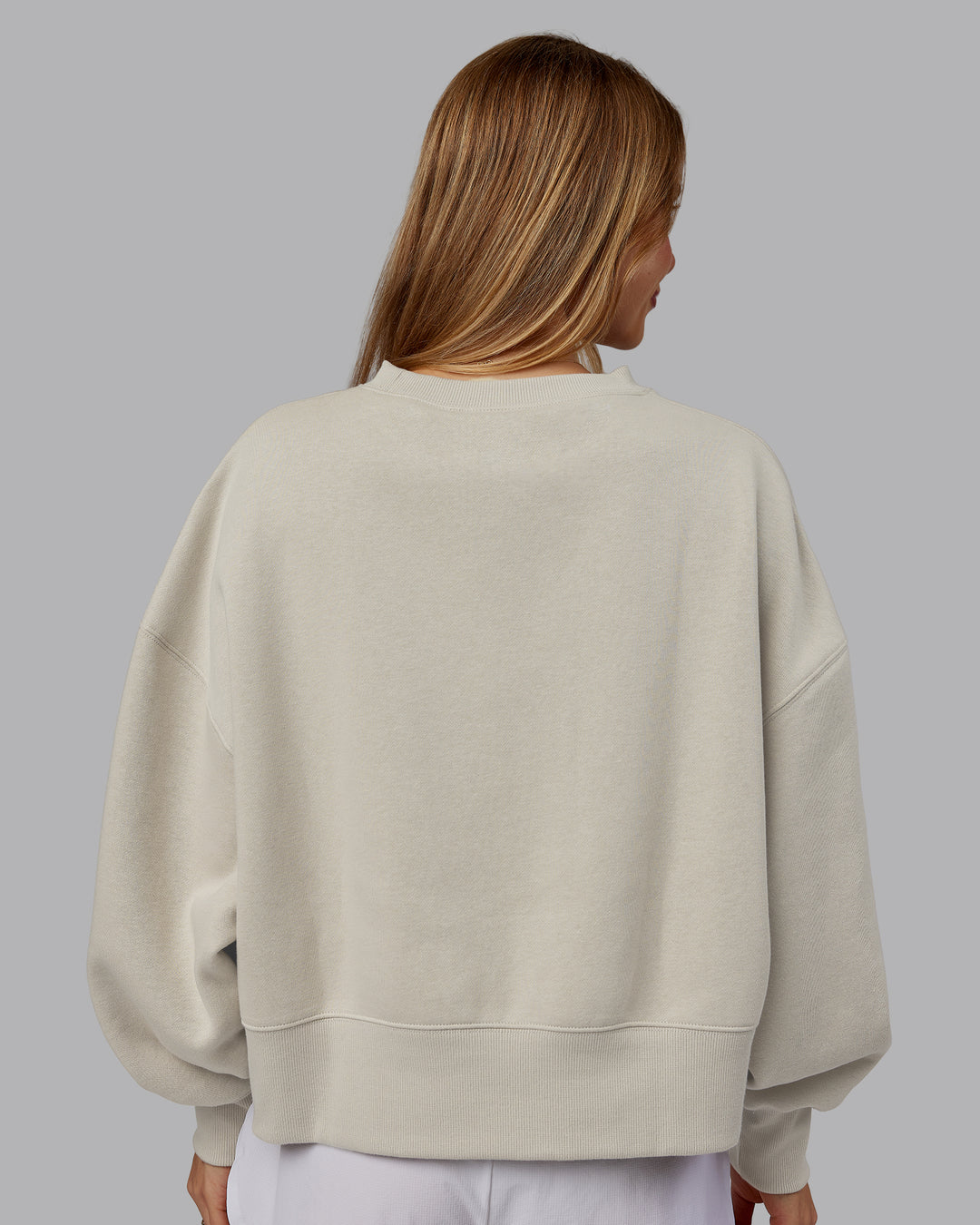 Woman wearing MVP Oversized Sweater - Shale Beige | Model:Emilie | Size:S