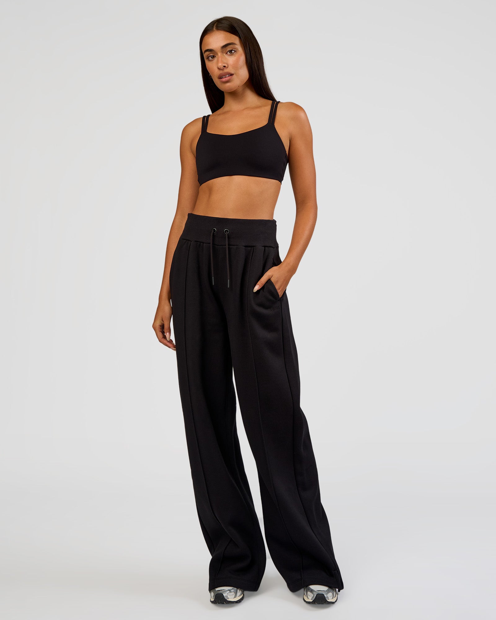 MVP Wide Leg Tall Track Pant - Black | LSKD