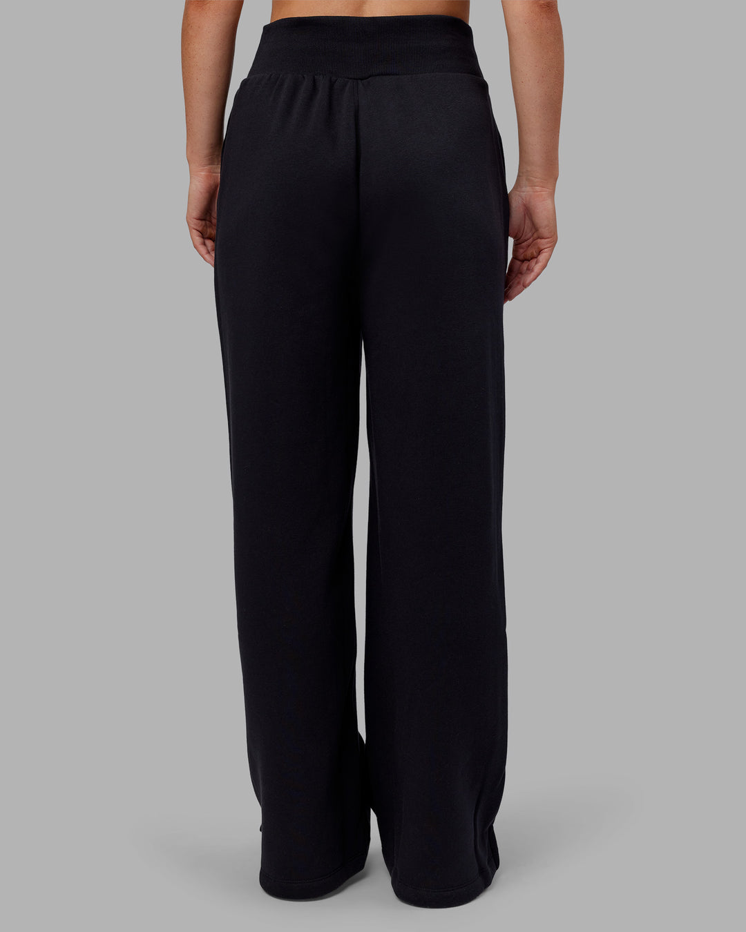Woman wearing MVP Wide Leg Track Pant - Black | Model:Neve | Size:S