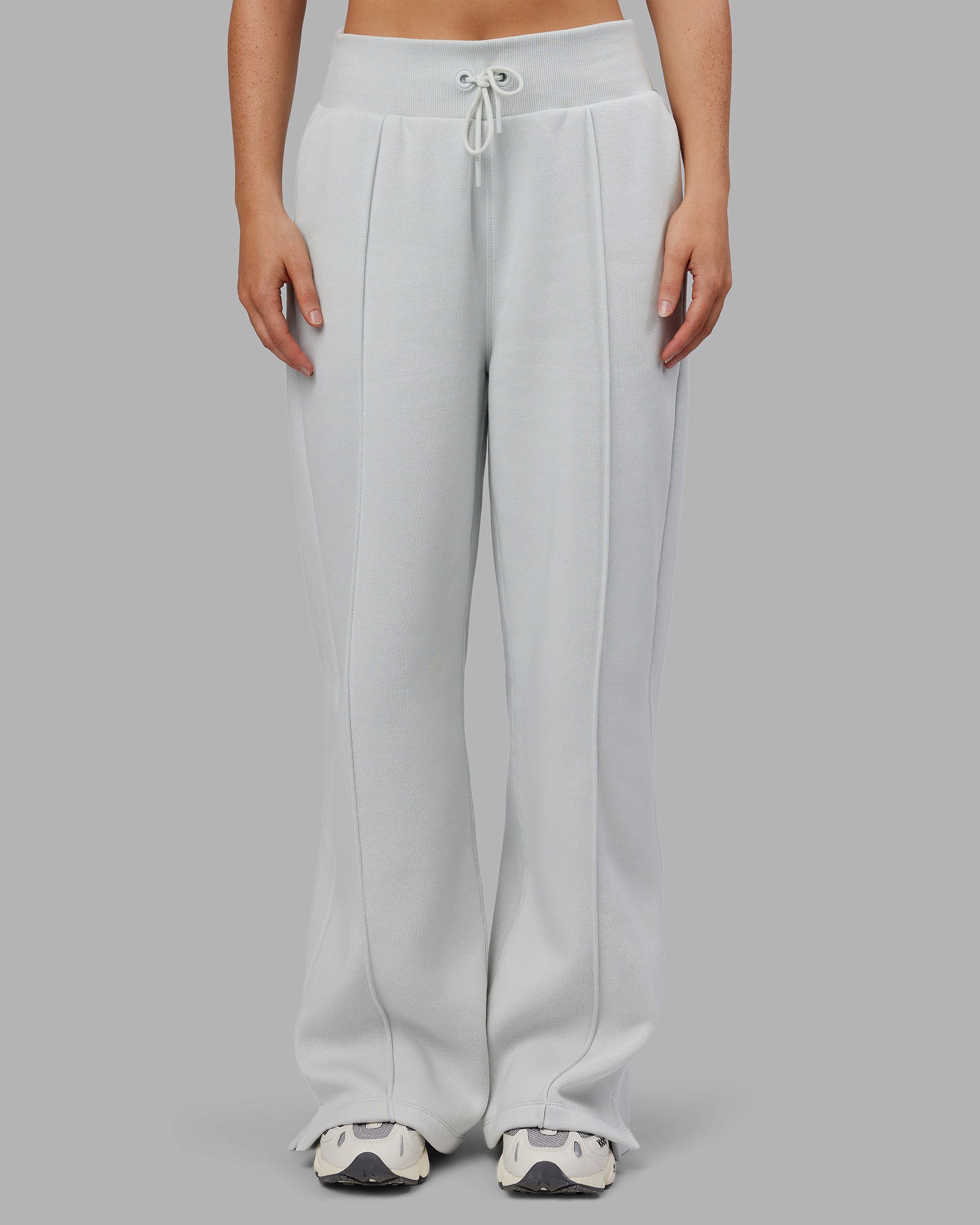 Woman wearing MVP Wide Leg Track Pant - Digital Mist| Model:Neve | Size:S
