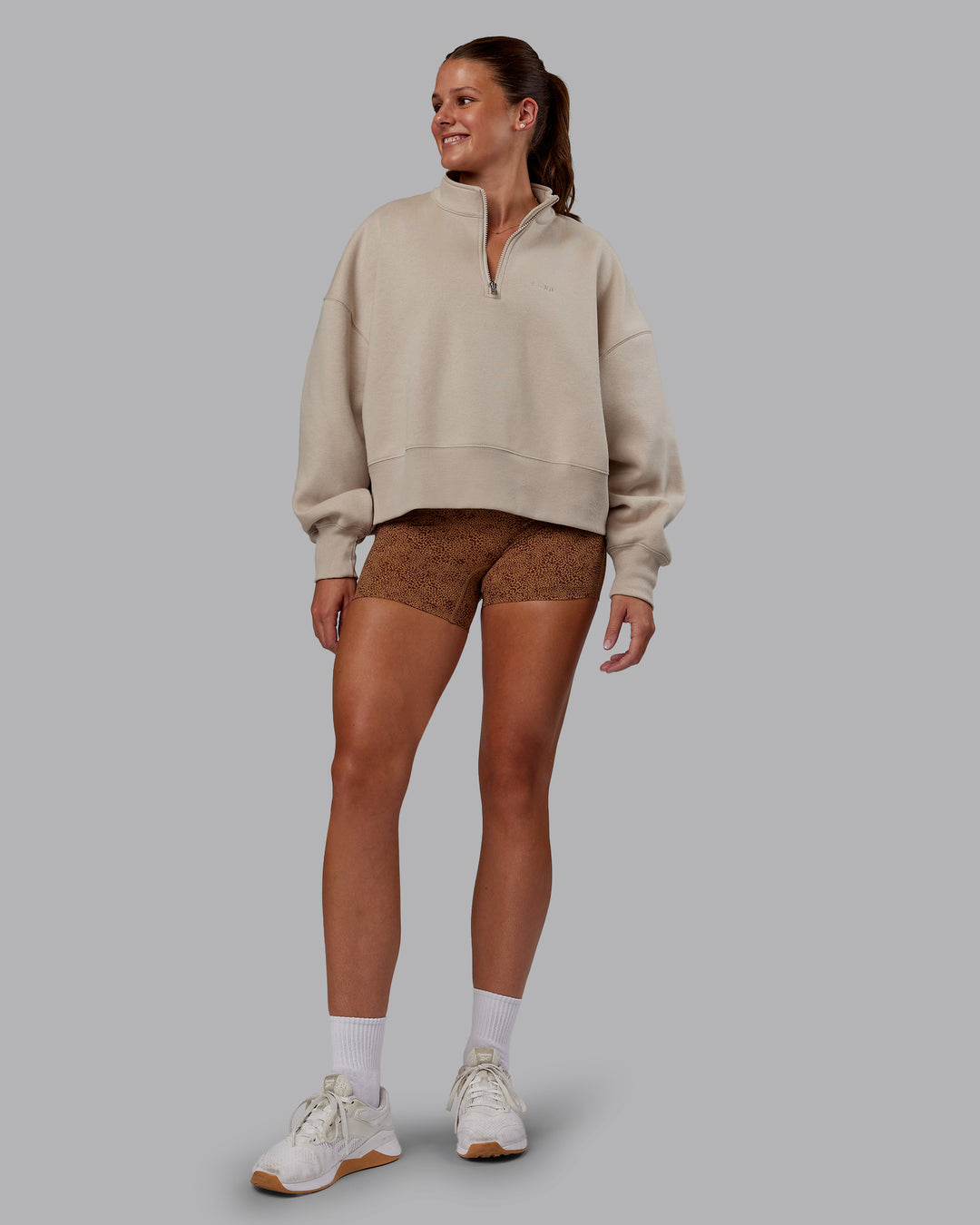 MVP 1/2 Zip Oversized Sweater - Shale Beige