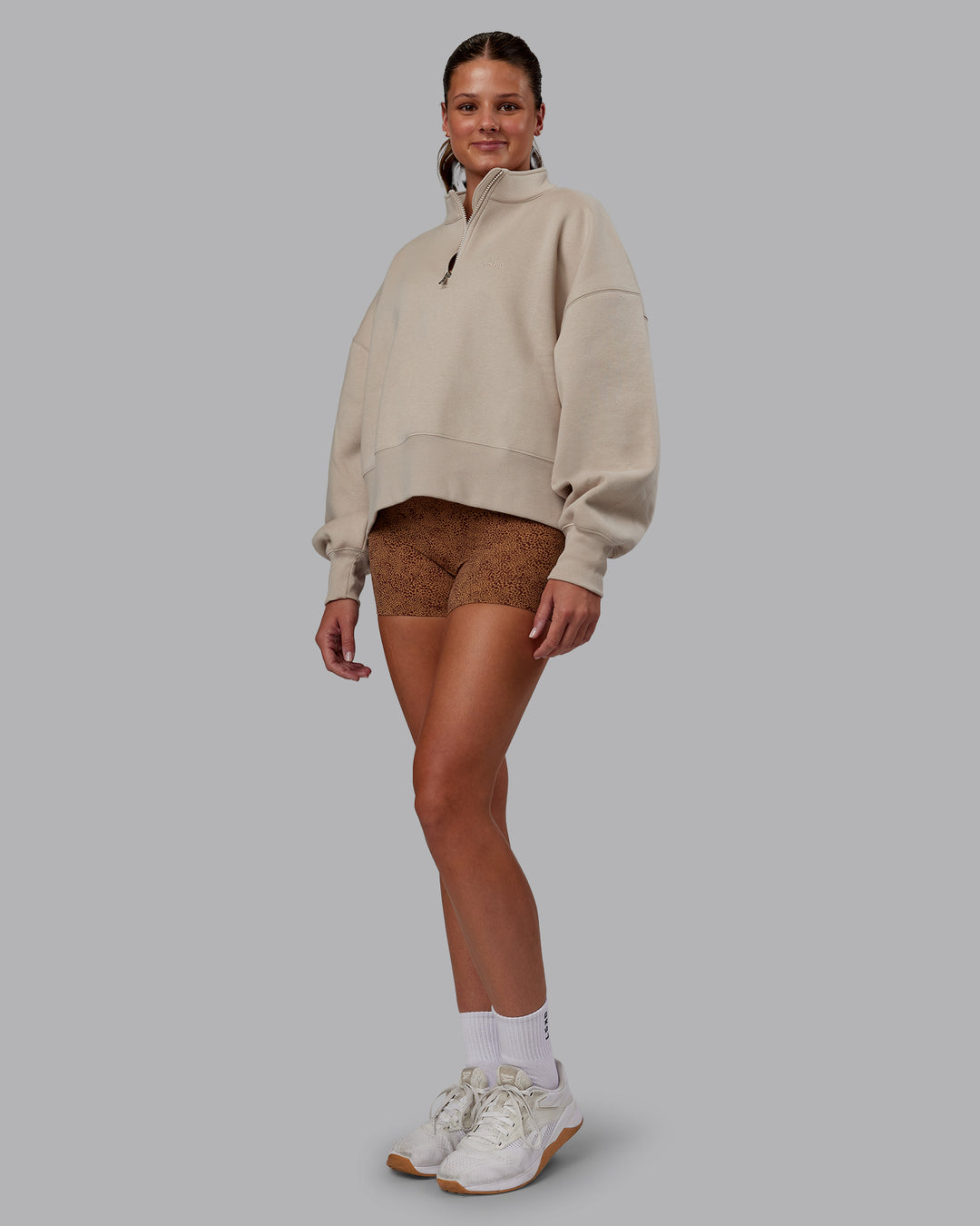 MVP 1/2 Zip Oversized Sweater - Shale Beige