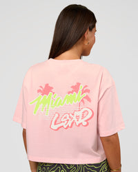 Woman wearing Miami Vibe FLXCotton Cropped Tee - Marshmallow | Model:Bianca | Size:S