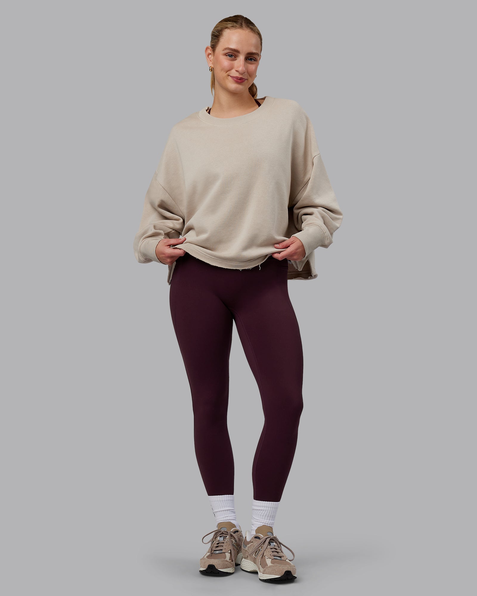 Oasis Cropped Sweater - Shale Beige | LSKD