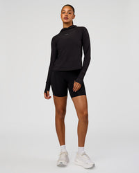 Woman wearing On the Run Long Sleeve - Black | Model:Rosie | Size:S