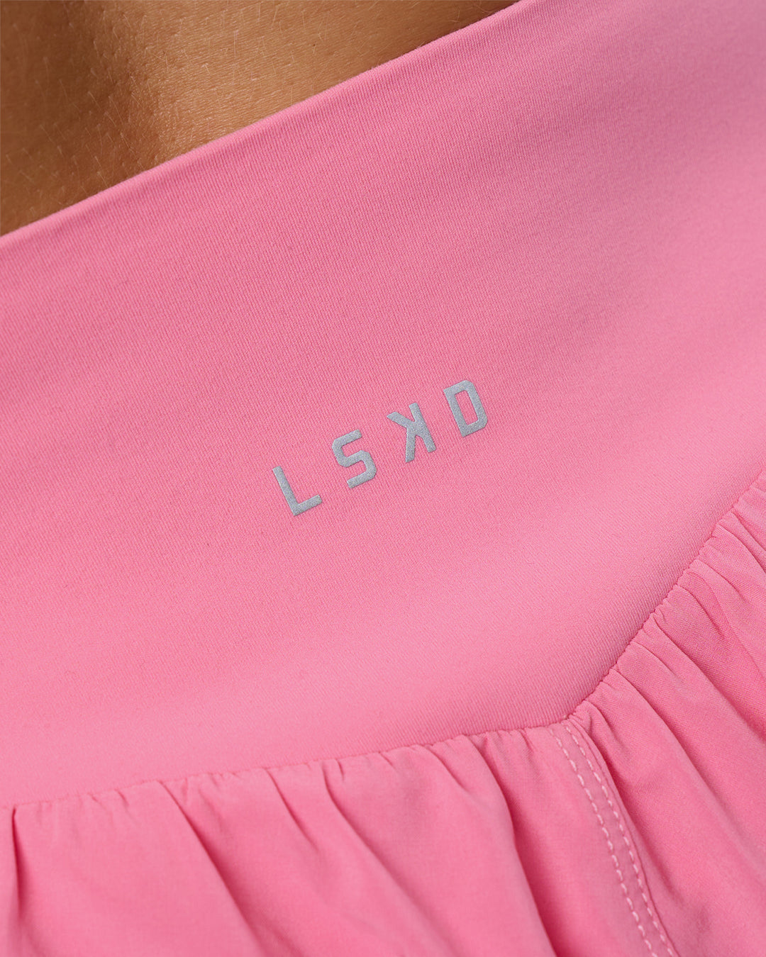 Woman wearing Pacer 3" Run Short - Candy Pink | Model:Emelia | Size:S