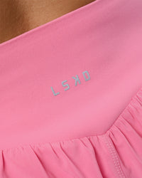 Woman wearing Pacer 3" Run Short - Candy Pink | Model:Emelia | Size:S