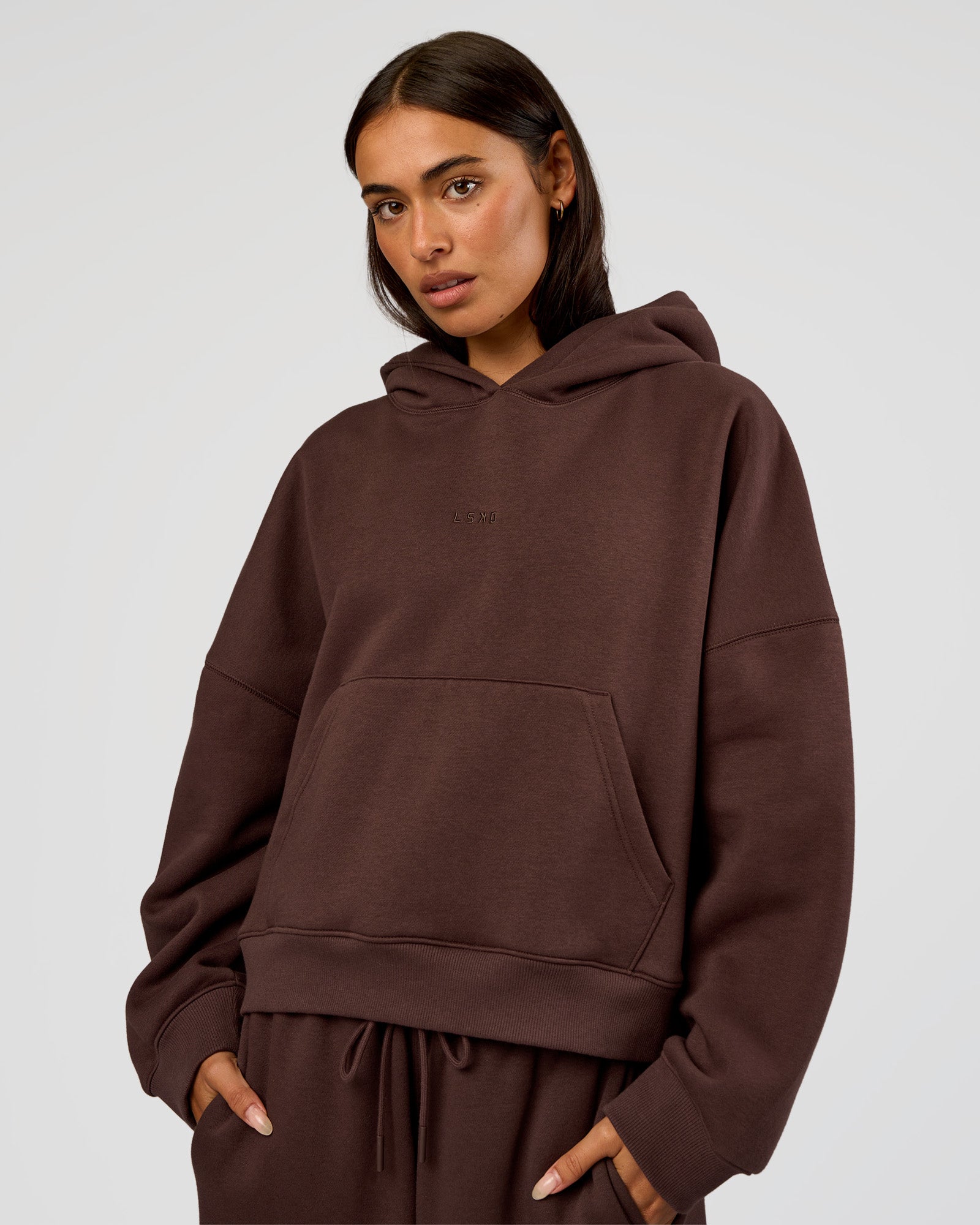 【R&B】Race Brown Tender Love Post Train Hoodie - Hot Chocolate | LSKD