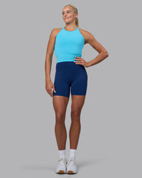 Woman wearing Power Performance Tank - Blue Atoll | Model:Katie | Size:S