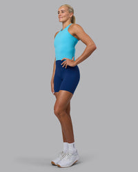 Woman wearing Power Performance Tank - Blue Atoll | Model:Katie | Size:S