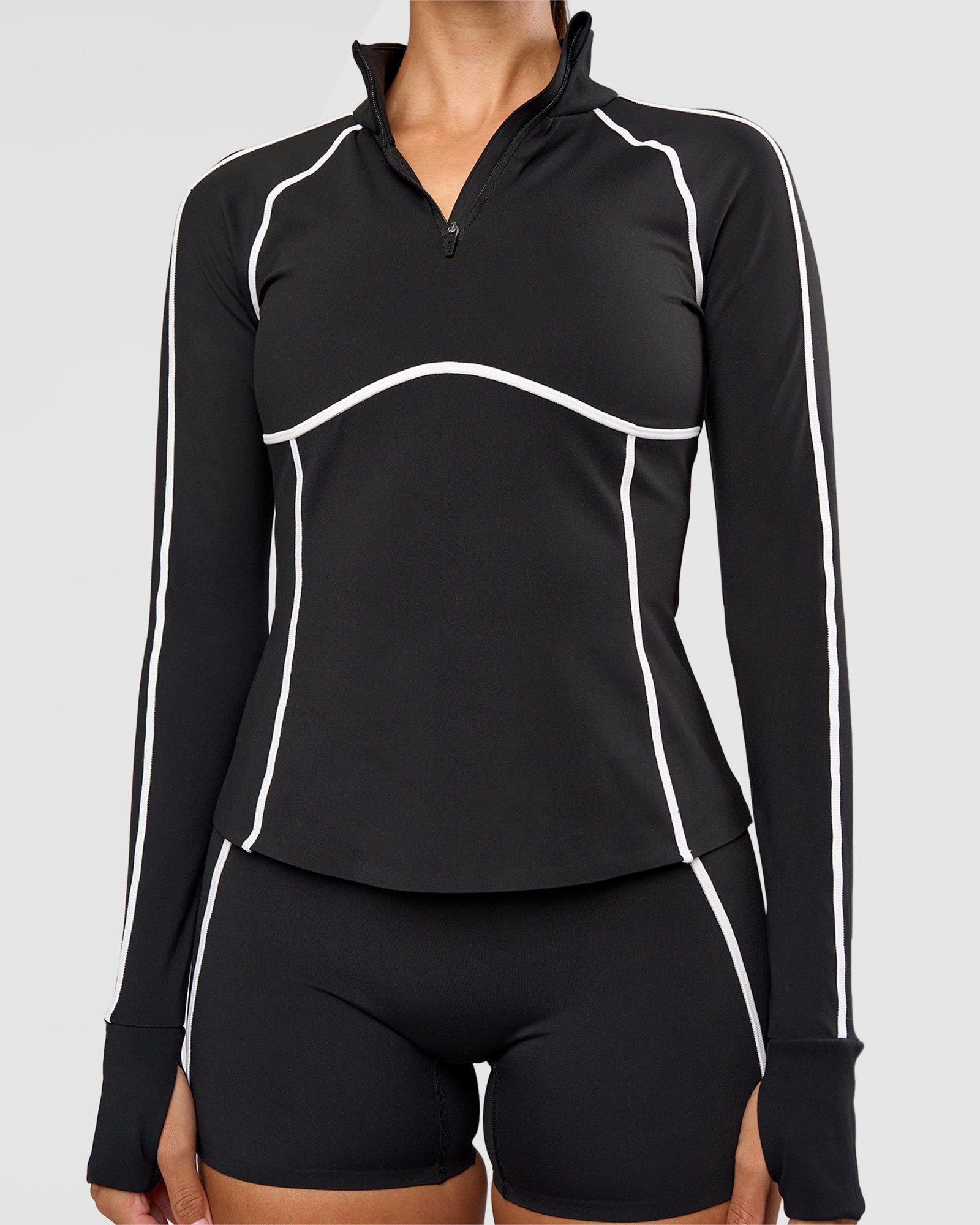 Power Quarter Zip Jacket - Black | LSKD