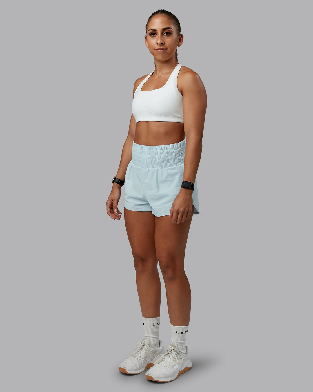 Woman wearing Power Train 2&quot; Short - Skyride | Model:Tylah | Size:S
