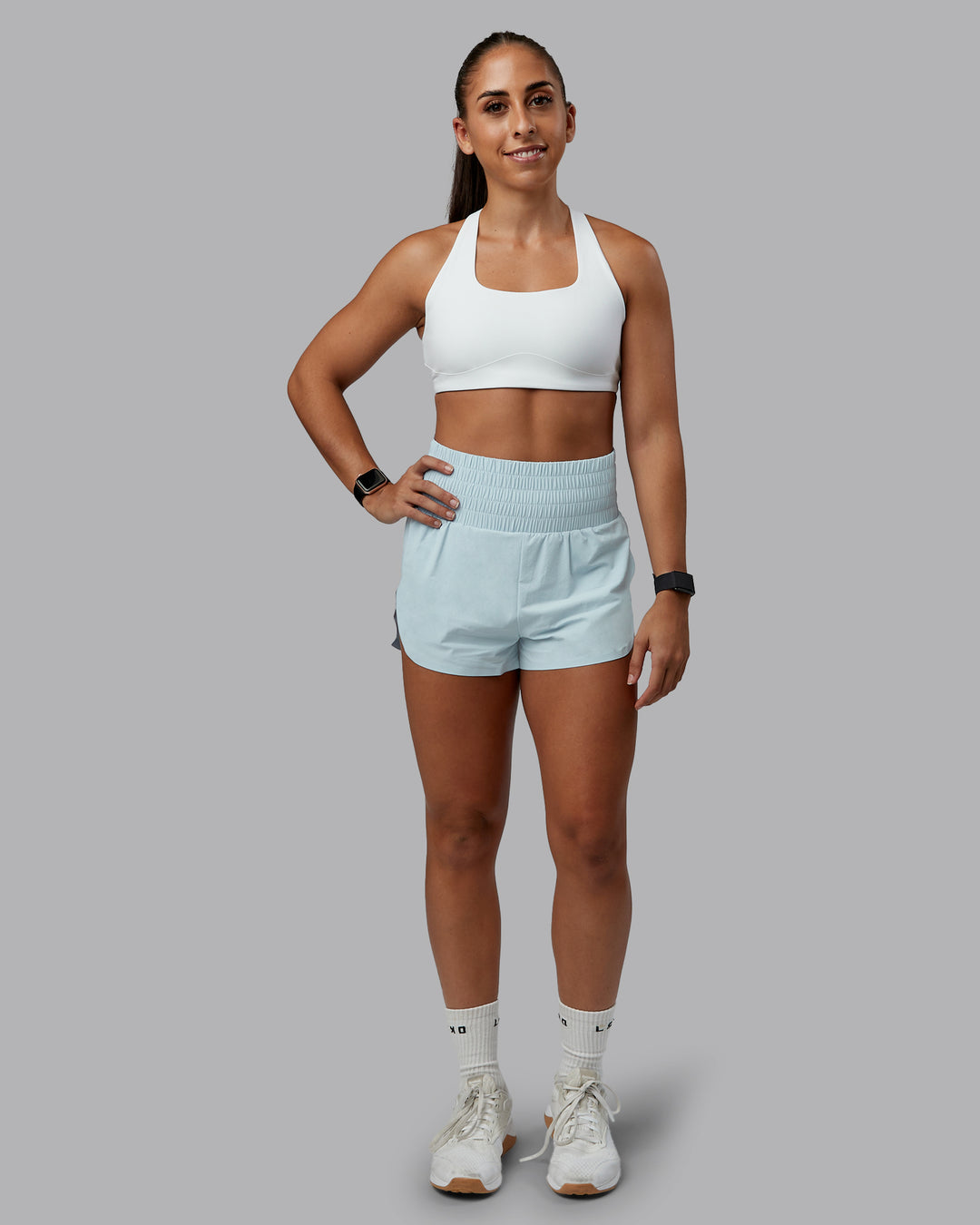 Woman wearing Power Train 2&quot; Short - Skyride | Model:Tylah | Size:S