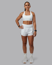 Woman wearing Power Train 2" Short - White | Model:Tylah | Size:S