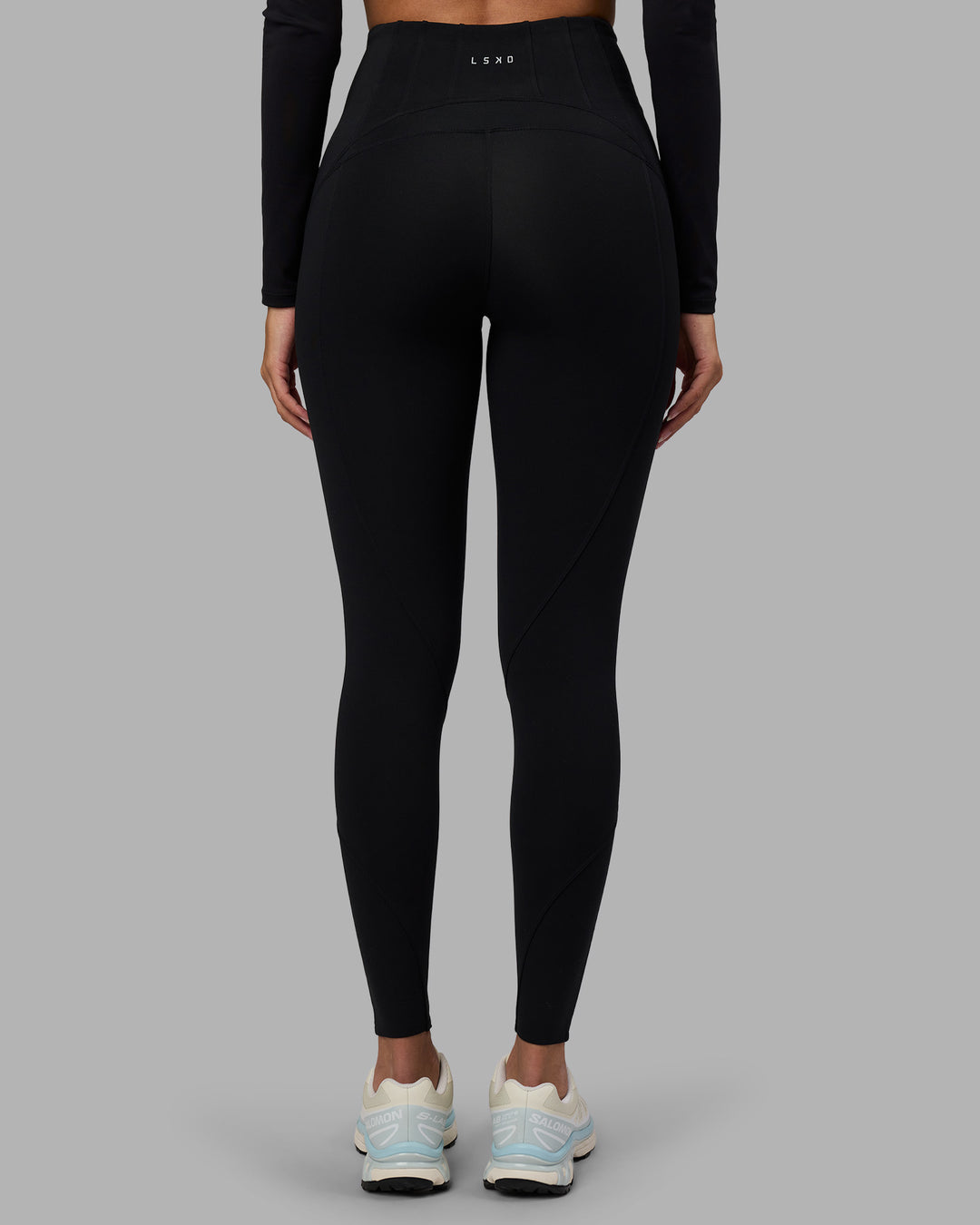 Woman wearing Progression Ultra High-Rise Full Length Legging - Black | Model:Sarah | Size:S