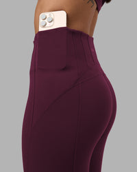 Woman wearing Progression Ultra High-Rise Full Length Legging - Cherry Lacquer| Model:Rhiley | Size:S