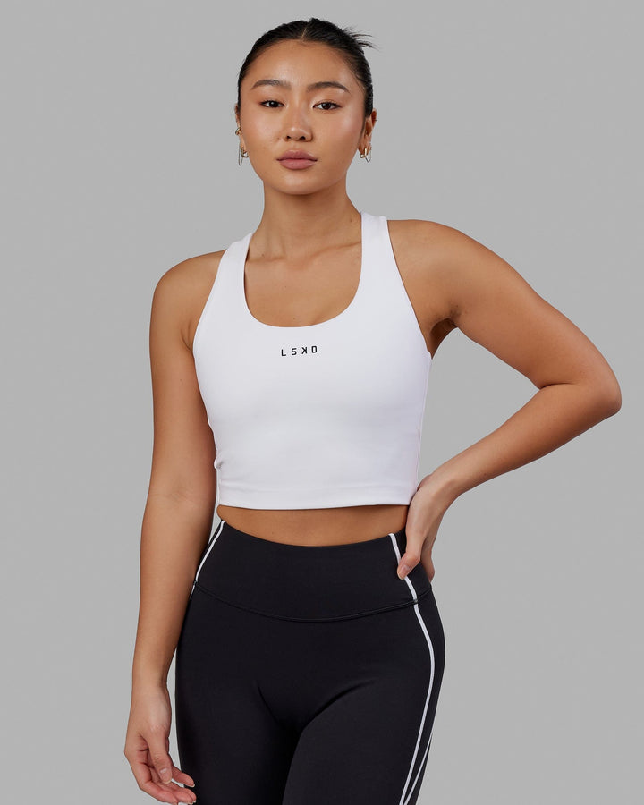 Woman wearing Pulse Active Tank - White