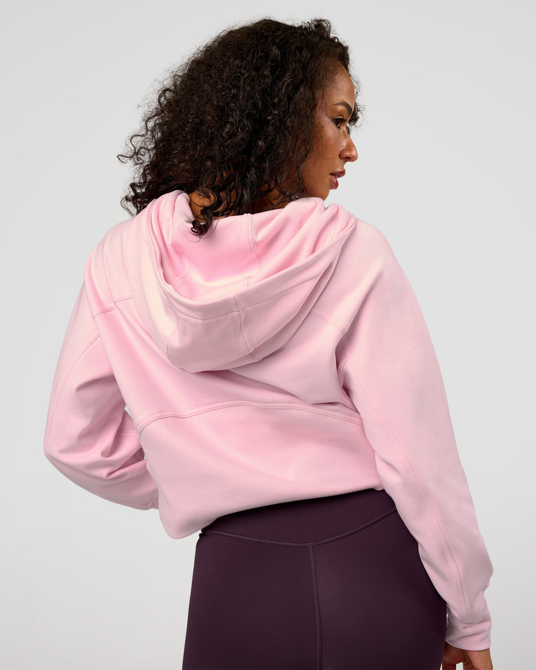Woman wearing Pursue Mid-Weight Hoodie - Marshmallow | Model:Jasmine | Size:S