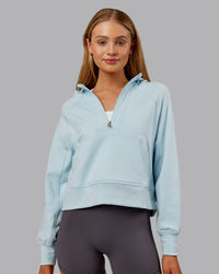 Woman wearing Pursue Mid-Weight Hoodie - Skyride | Model:Ella | Size:S