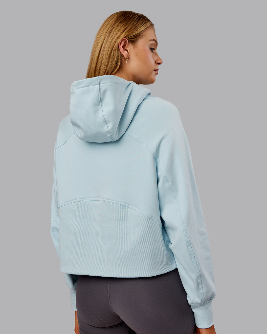 Woman wearing Pursue Mid-Weight Hoodie - Skyride | Model:Ella | Size:S