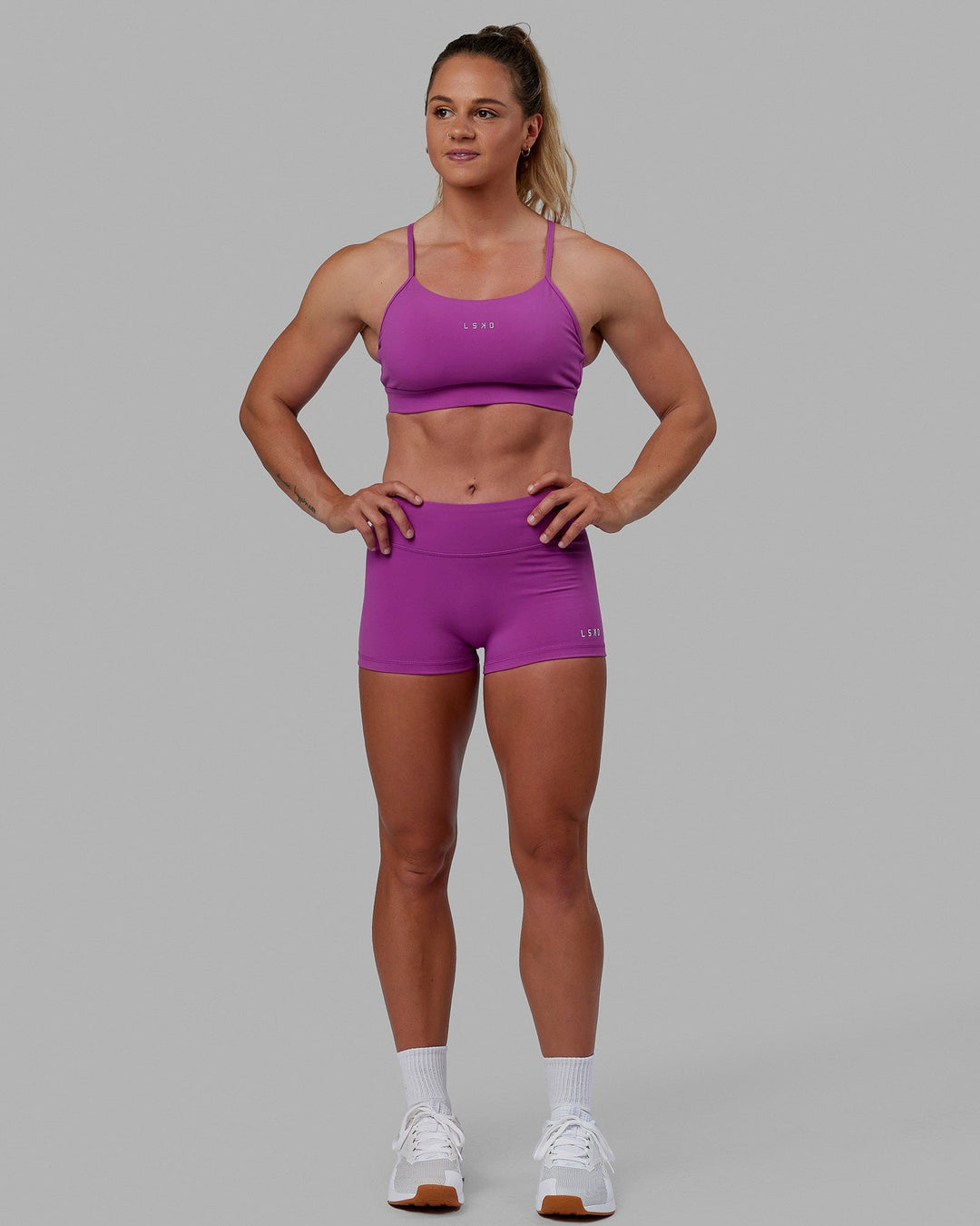 Woman wearing RXD Micro Short Tights - Orchid