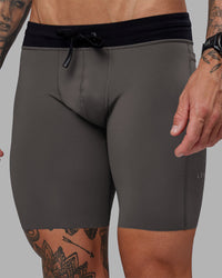 Man wearing Race Day Short Tight 8" - Dark Storm | Model:Tommy | Size:M