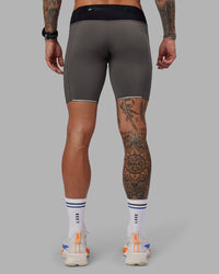 Man wearing Race Day Short Tight 8" - Dark Storm | Model:Tommy | Size:M