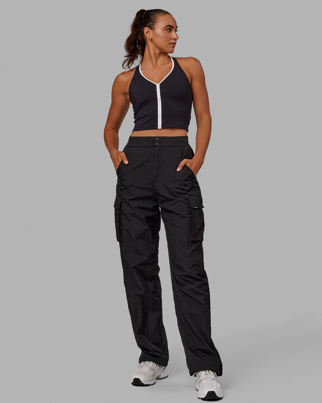 Woman wearing Reflection Active Tank - Black-White