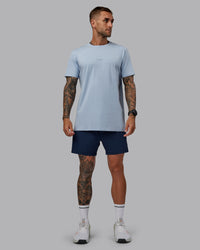 Man wearing Rep 5'' Performance Short in Future Navy | Size:S