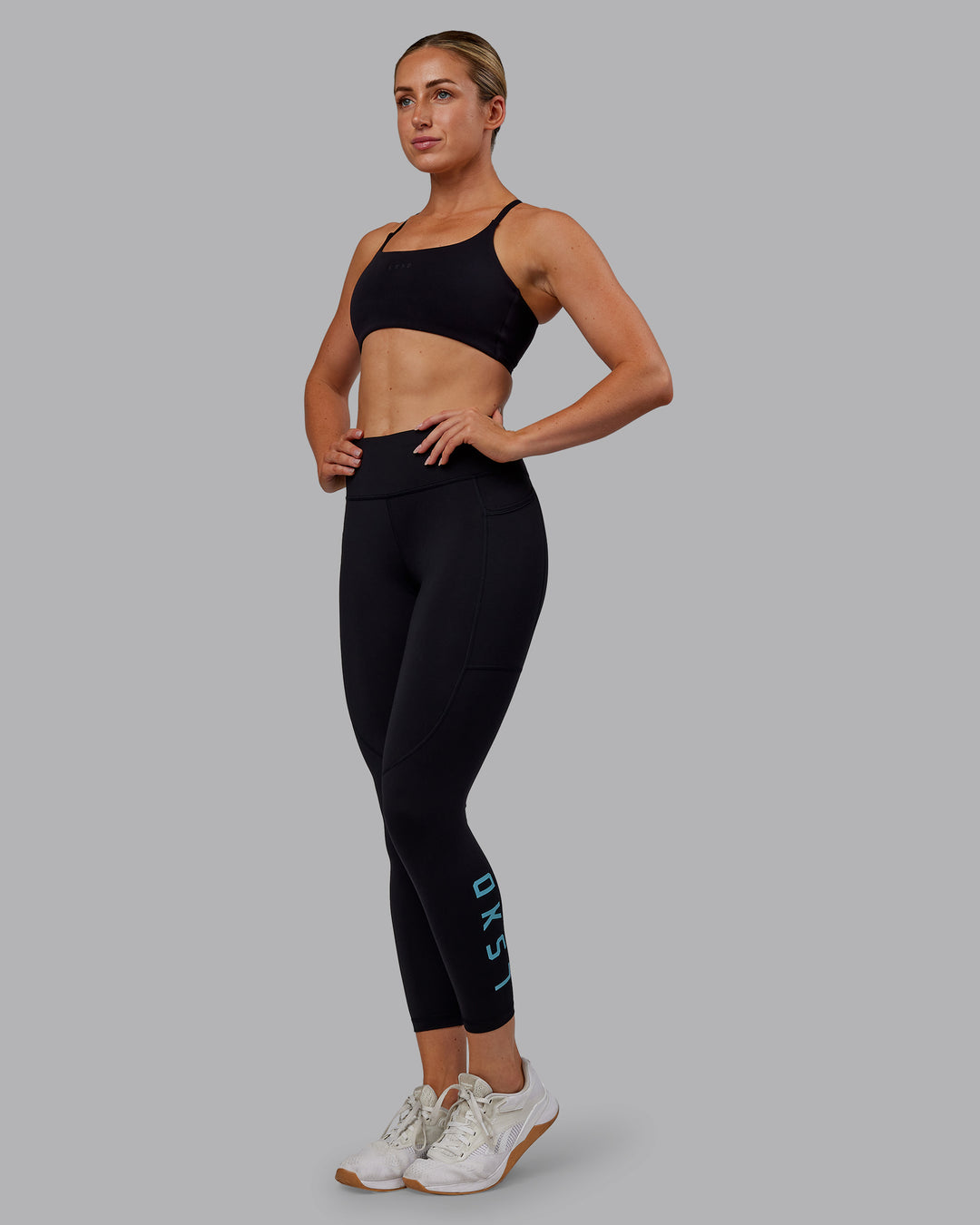 Rep 7/8 Length Tight - Black-Retro Blue
