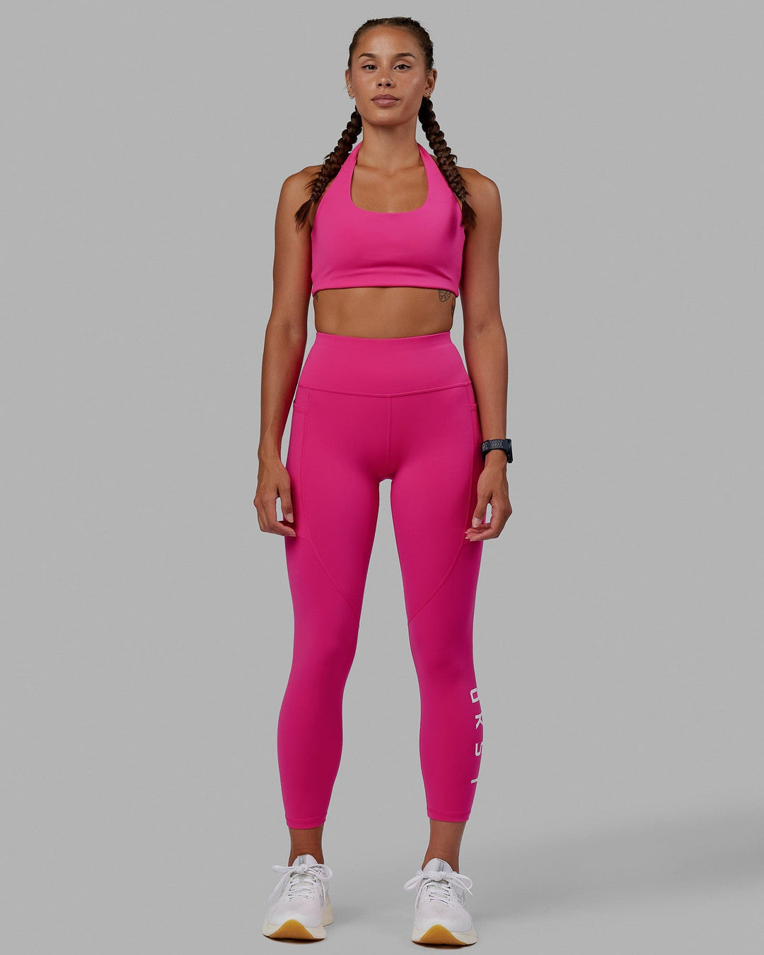 Rep 7/8 Length Tights - Ultra Pink-White