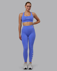 Woman wearing Rep Ultra High-Rise Full Length Legging Pockets - Baja Blue-White | Model:Lillie | Size:S
