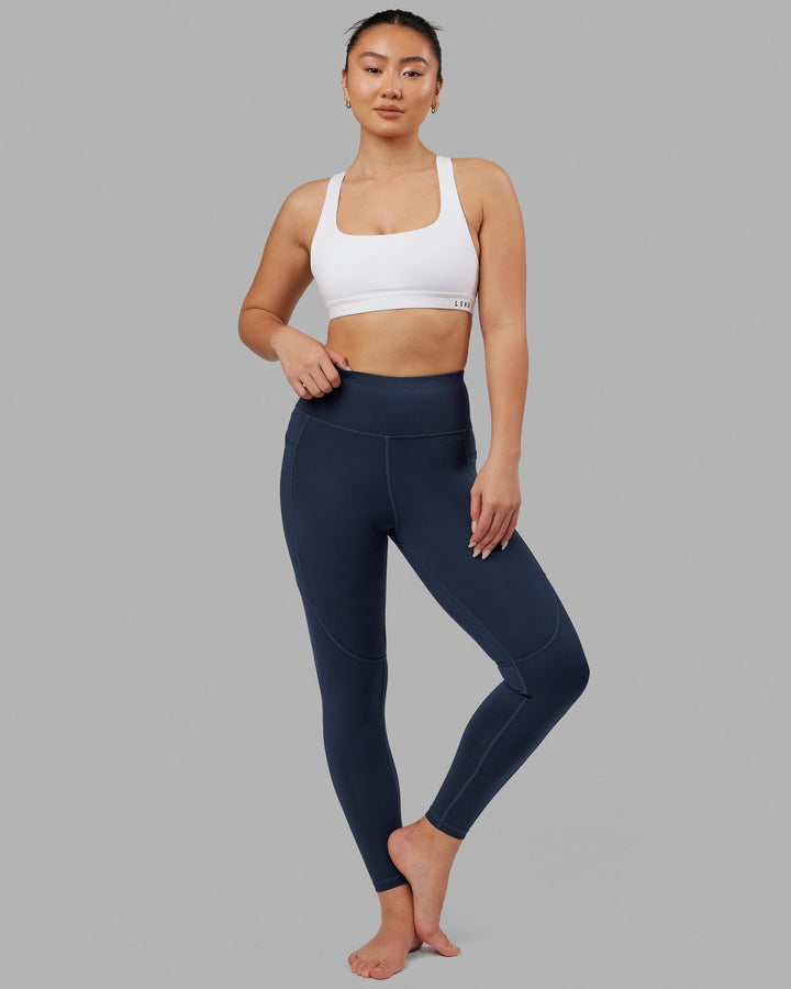 Woman wearing Rep Full Length Tight - Navy