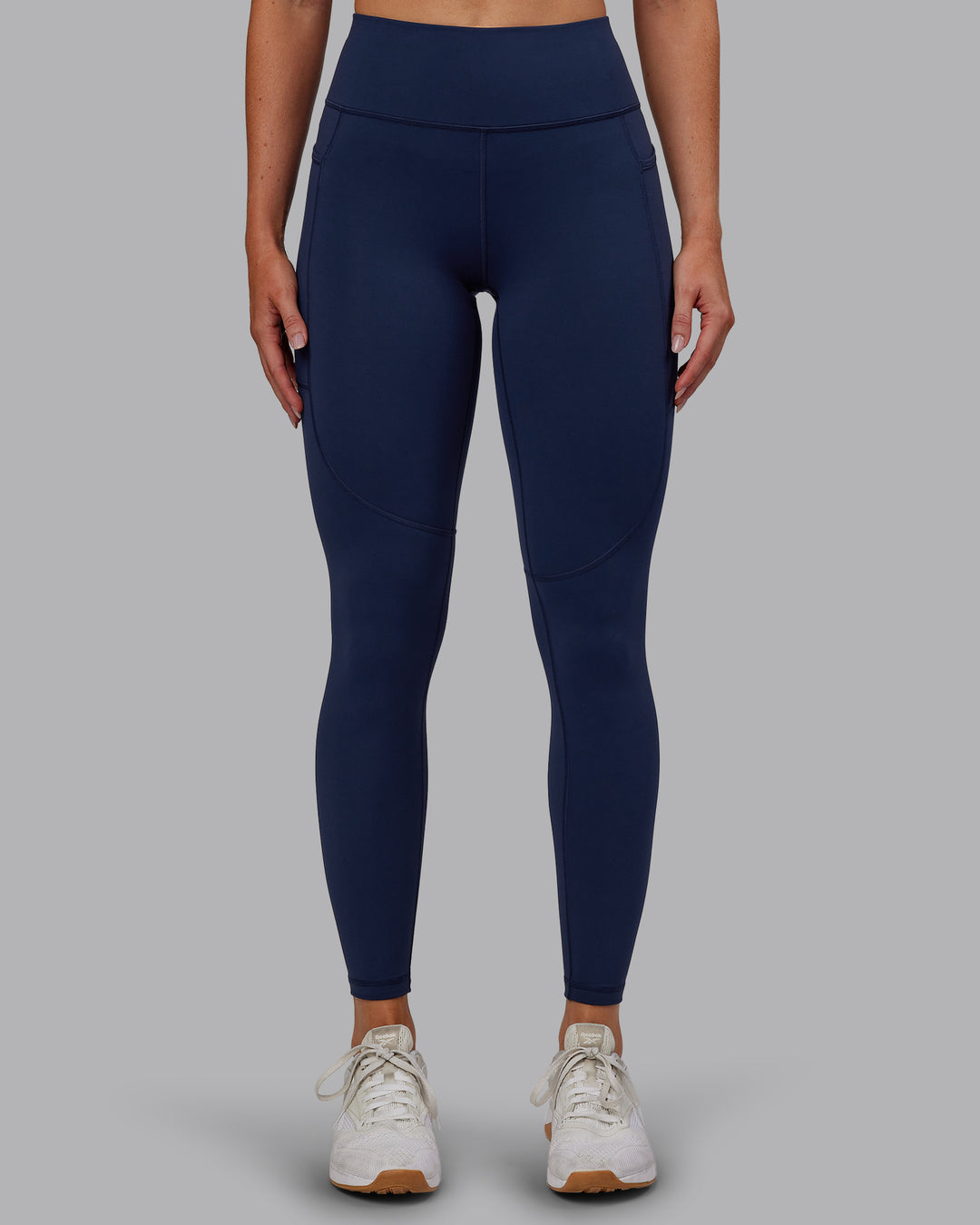 Woman wearing Rep Ultra High-Rise Full Length Legging Pockets No Logo - Future Navy | Model:Paris | Size:S