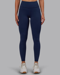 Woman wearing Rep Ultra High-Rise Full Length Legging Pockets No Logo - Future Navy | Model:Paris | Size:S