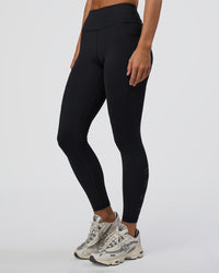Woman wearing Rep Ultra High-Rise Full Length Legging Pockets - Black-Black | Model:Amity | Size:S