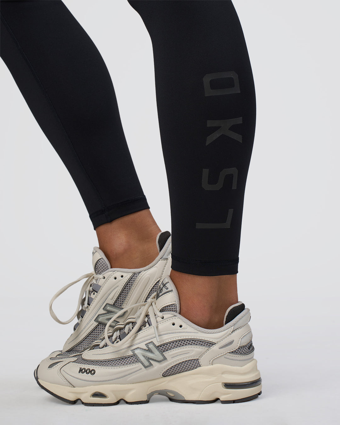 Woman wearing Rep Ultra High-Rise Full Length Legging Pockets - Black-Black | Model:Amity | Size:S