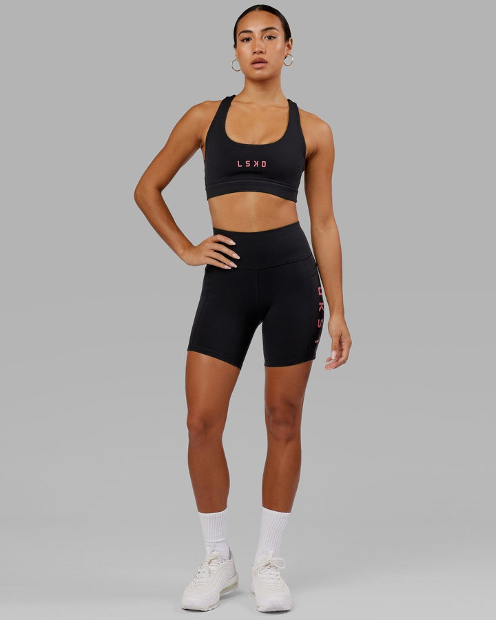 Rep Mid Short Tights - Black-Flamingo
